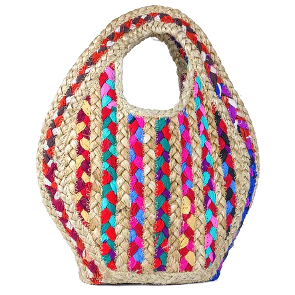 Carpe Diem Jute Tote Bag Petite/Medium (Mult/Fabric) NWT - Picture 13 of 13